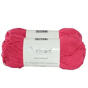 Knitsilk Soft Cotton Knitting Yarn – 100% Cotton | 2 X 100g (Approx. 200+ Yards)