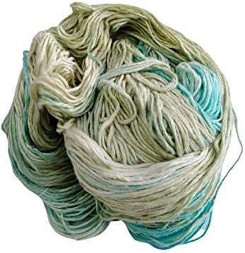Knitsilk, 100% Recycled Silk Roving and Hand-Dyed Pure Mulberry Silk Yarn Perfect for Knitting, Crocheting, Weaving, and More 100 gm-225 Yards (Berlin)