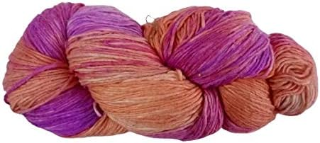 Knitsilk 100% Recycled and Hand-Dyed Silk Roving Worsted Yarn, Luxurious & Soft Silk Roving | Ideal for Knitting, Crocheting, Crafting | Smooth Texture & Fabulous Color Lisbon