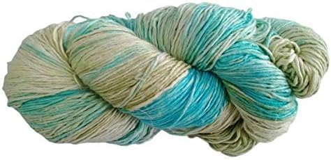 Knitsilk, 100% Recycled Silk Roving and Hand-Dyed Pure Mulberry Silk Yarn Perfect for Knitting, Crocheting, Weaving, and More 100 gm-225 Yards (Berlin)