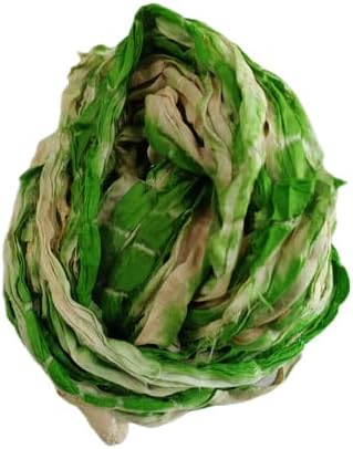 Knitsilk Recycled Shibori Sari Silk Ribbon Yarn-Green