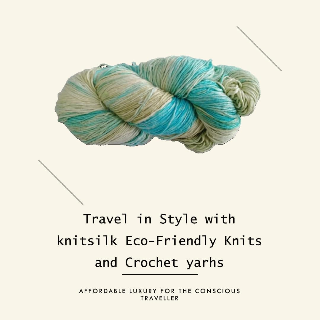 Knitsilk, 100% Recycled Silk Roving and Hand-Dyed Pure Mulberry Silk Yarn Perfect for Knitting, Crocheting, Weaving, and More 100 gm-225 Yards (Berlin)