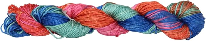 3 ply Silk Lace Weight Yarn,Rainbow