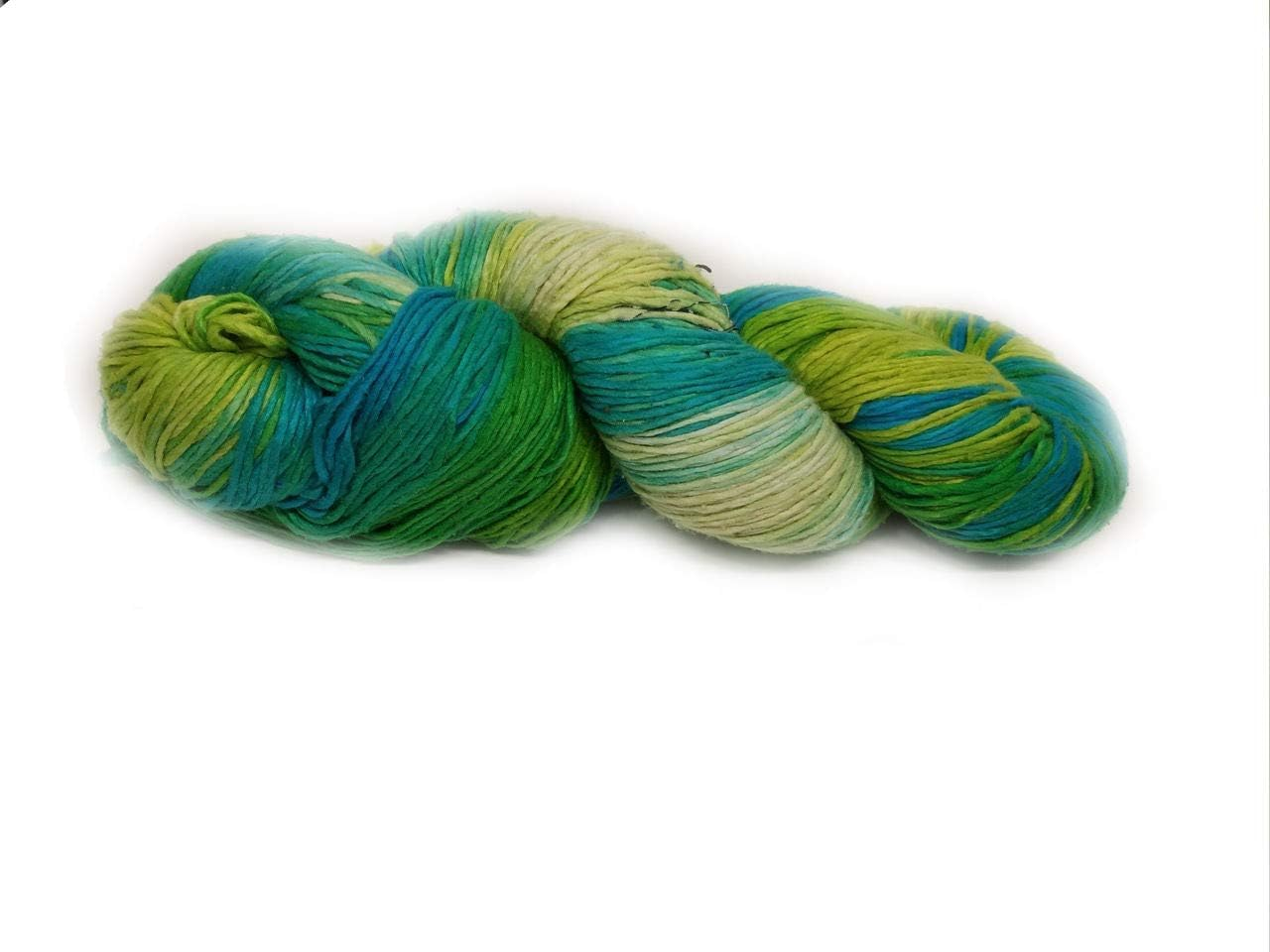 Knitsilk 100% Recycled and Hand-Dyed Silk Roving Worsted Yarn, Luxurious & Soft Silk Roving | Ideal for Knitting, Crocheting, Crafting | Smooth Texture & Fabulous Color.(100 gm-225 Yards,New York)