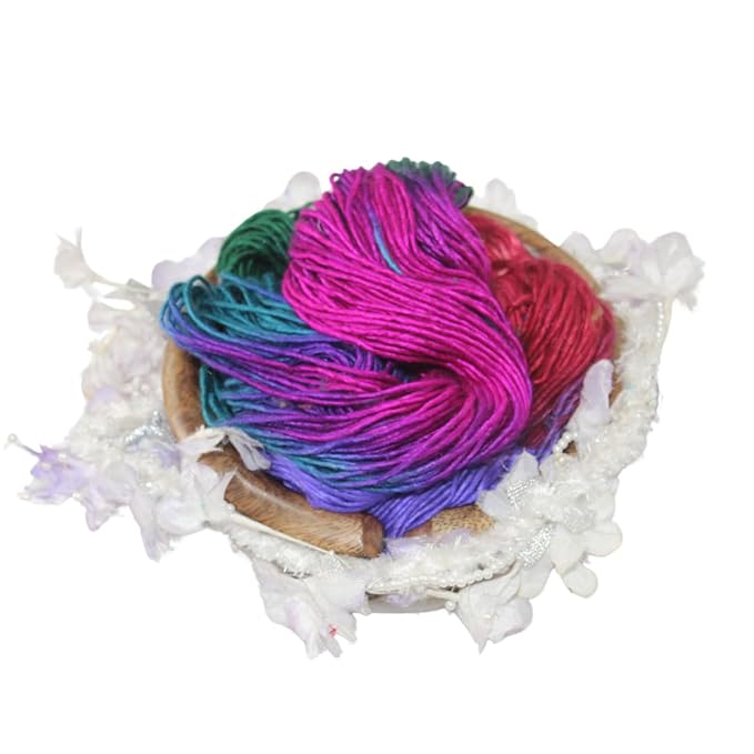 Knitsilk 100% Recycled and Hand-Dyed Silk Roving Worsted Yarn, Luxurious & Soft Silk Roving | Ideal for Knitting, Crocheting, Crafting | Smooth Texture & Fabulous Color.(100 gm-225 Yards,Amsterdam)
