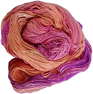 Knitsilk 100% Recycled and Hand-Dyed Silk Roving Worsted Yarn, Luxurious & Soft Silk Roving | Ideal for Knitting, Crocheting, Crafting | Smooth Texture & Fabulous Color Lisbon