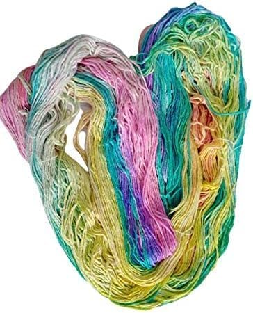 Knitsilk, 100% Recycled Silk Roving and Hand-Dyed Pure Mulberry Silk Yarn Perfect for Knitting, Crocheting, Weaving, and More 100 gm-225 Yards (Agra)