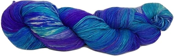Knitsilk, 100% Recycled Silk Roving and Hand-Dyed Pure Mulberry Silk Yarn Perfect for Knitting, Crocheting, Weaving, and More 100 gm-225 Yards (Oslo)