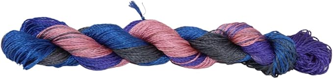 3 ply  Silk Lace Weight Yarn,Blue and grey