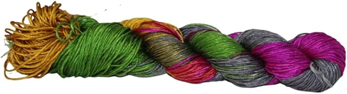 4 ply Silk Lace Weight Yarn,Green and Purple