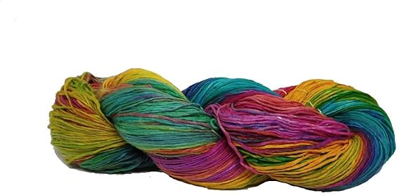 Knitsilk Silk Roving Worsted Yarn 100% Recycled & Hand-Dyed Mulberry Silk - Luxurious and Versatile for Scarves, Knitting,Crafting| Smooth Texture & Fabulous Color Rio