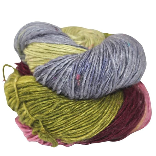 Knitsilk, 100% Recycled Silk Roving and Hand-Dyed Pure Mulberry Silk Yarn Perfect for Knitting, Crocheting, Weaving, and More 100 gm-225 Yards (Stockholm)