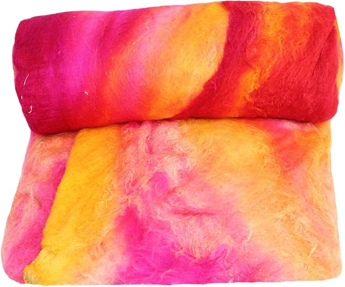 Knitsilk Silk fiber yarn, Yellow and Pink