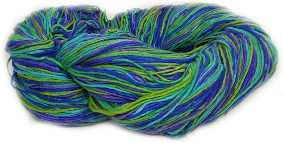 Knitsilk 100% Recycled and Hand-Dyed Silk Roving Worsted Yarn, Luxurious & Soft Silk Roving | Ideal for Knitting, Crocheting,Crafting | Smooth Texture & Fabulous Color Santorini