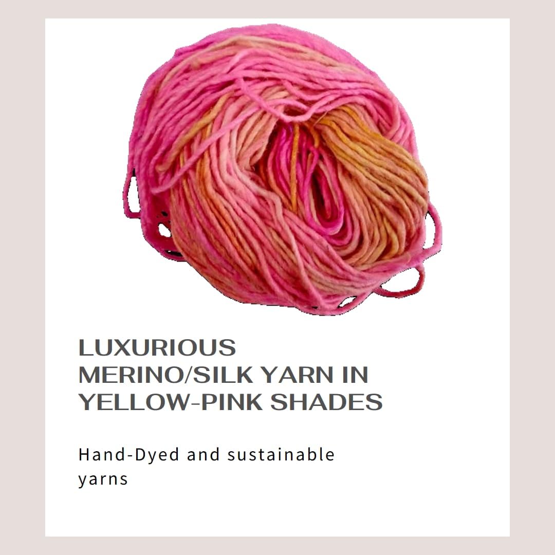 Merino Silk Blend Yarn Luxuriously Soft and Strong for Knitting and Crocheting Projects (100 Grams-225+ Yards,Thames)