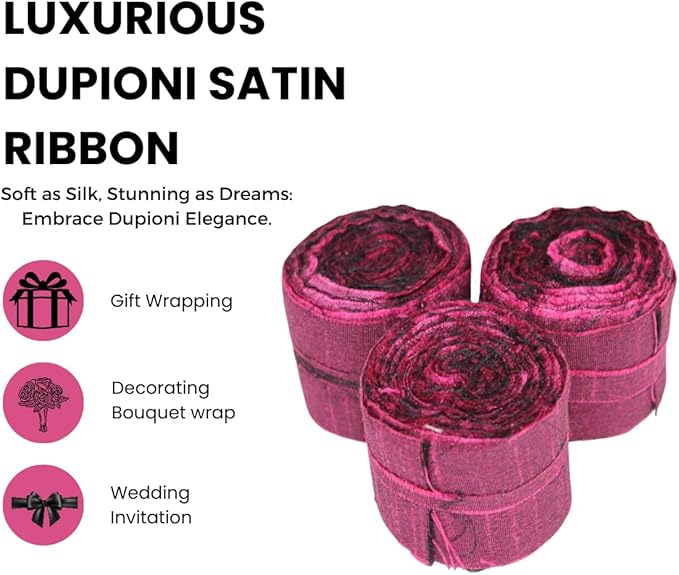 Knitsilk Dupioni Satin Ribbon, Magenta