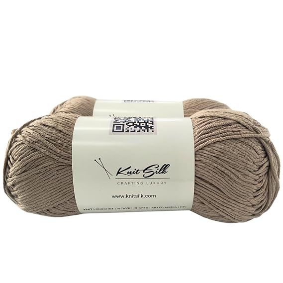 Knitsilk Soft Cotton Knitting Yarn – 100% Cotton | 2 X 100g (Approx. 200+ Yards)