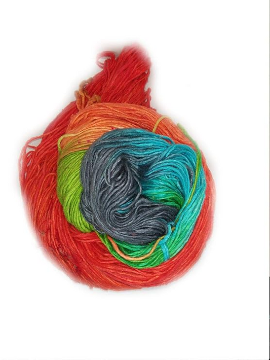Knitsilk Silk Roving Worsted Weight Yarn - 100% Recycled & Hand-Dyed Mulberry Silk - Luxurious and Versatile for Knitting, Felting, and Crafting Copenhagen