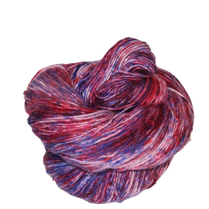 Knitsilk, 100% Recycled Silk Roving and Hand-Dyed Pure Mulberry Silk Yarn Perfect for Knitting, Crocheting, Weaving, and More 100 gm-225 Yards (Toronto)