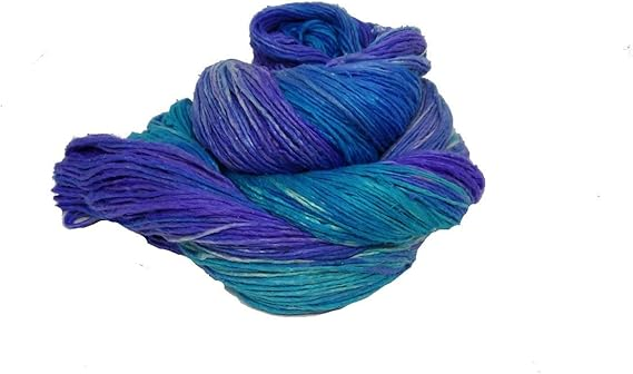 Knitsilk, 100% Recycled Silk Roving and Hand-Dyed Pure Mulberry Silk Yarn Perfect for Knitting, Crocheting, Weaving, and More 100 gm-225 Yards (Oslo)