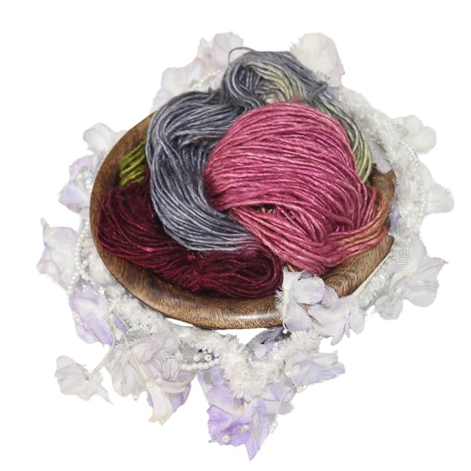 Knitsilk, 100% Recycled Silk Roving and Hand-Dyed Pure Mulberry Silk Yarn Perfect for Knitting, Crocheting, Weaving, and More 100 gm-225 Yards (Stockholm)