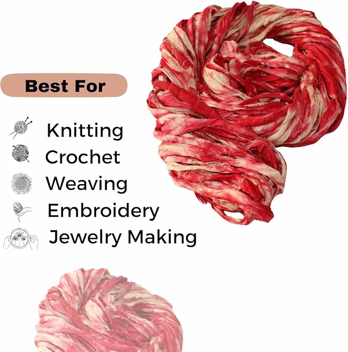 Knitsilk Recycled Shibori Sari Silk Ribbon Yarn-Plum