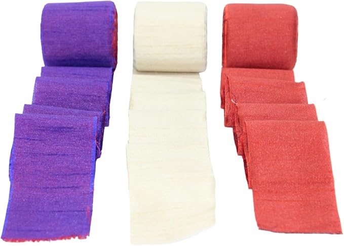 Knitsilk Dupioni Satin Ribbon Purple and Red