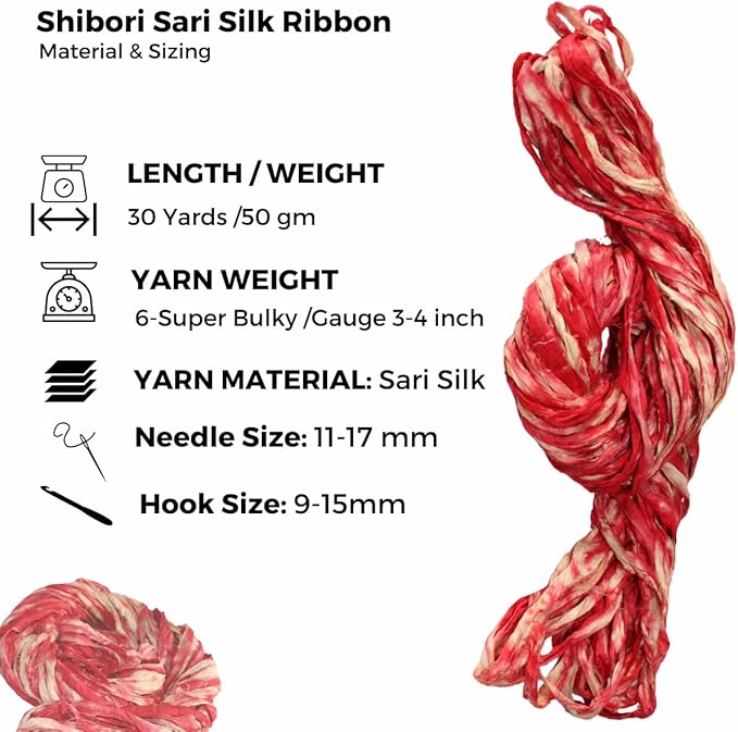 Knitsilk Recycled Shibori Sari Silk Ribbon Yarn-Plum