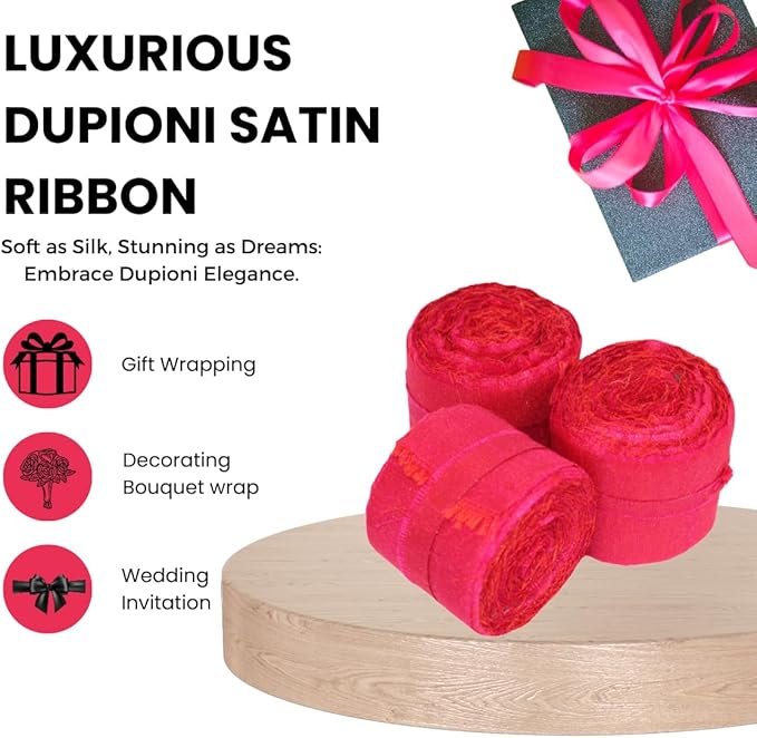 Knitsilk Dupioni Satin Ribbon, Pink