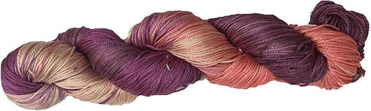 3 ply  Silk Lace Weight Yarn,Purple and Peach