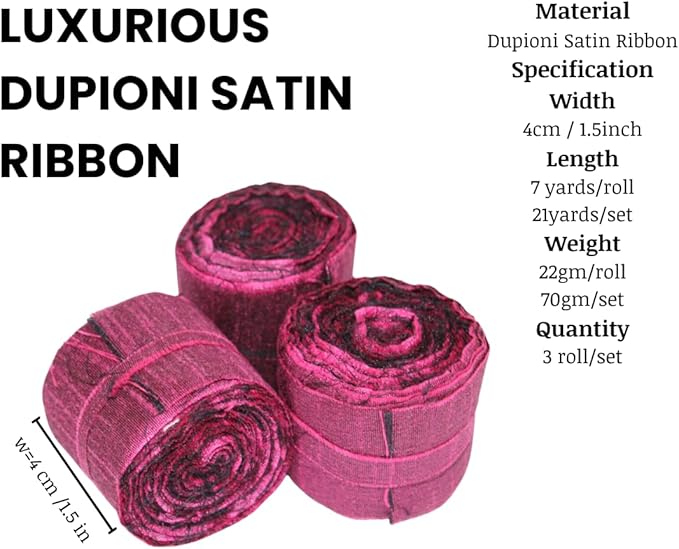 Knitsilk Dupioni Satin Ribbon, Magenta