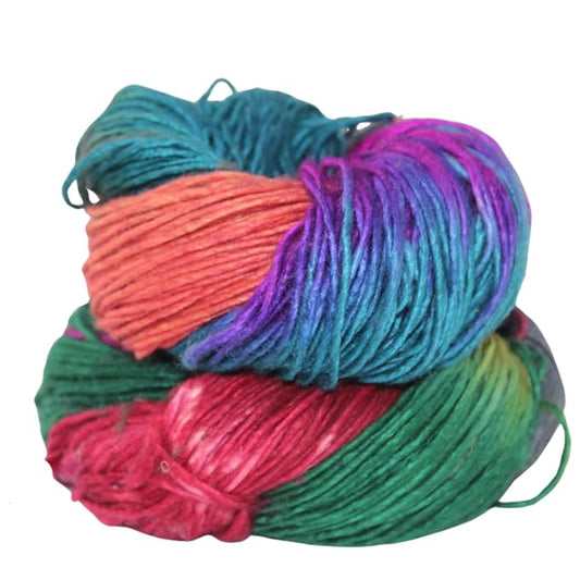 Knitsilk 100% Recycled and Hand-Dyed Silk Roving Worsted Yarn, Luxurious & Soft Silk Roving | Ideal for Knitting, Crocheting, Crafting | Smooth Texture & Fabulous Color.(100 gm-225 Yards,Amsterdam)