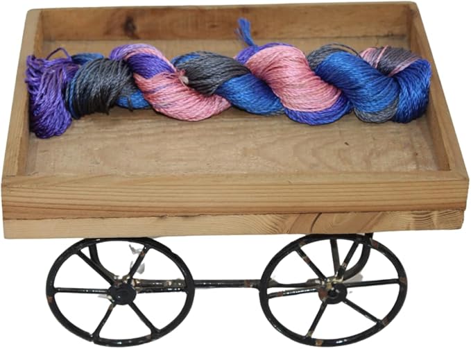 3 ply Silk Lace Weight Yarn,Blue and grey