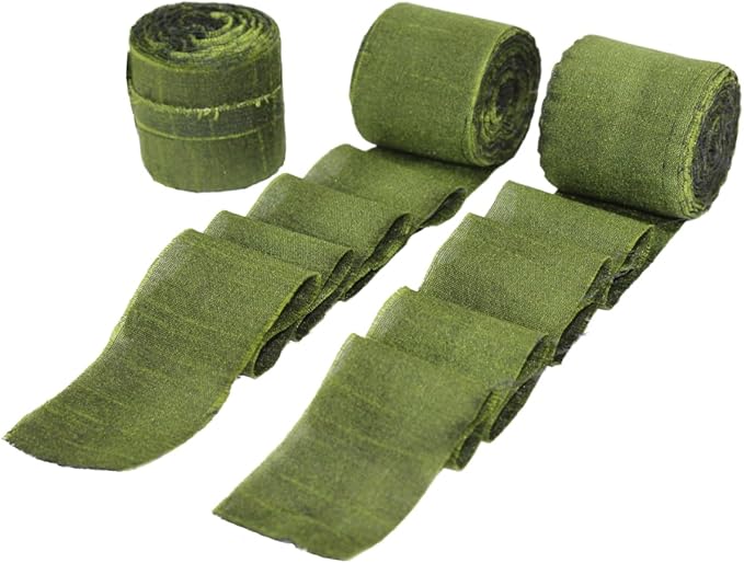 Knitsilk Dupioni Satin Ribbon, Dark green