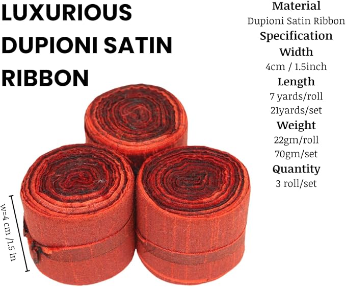 Knitsilk Dupioni Satin Ribbon, Red