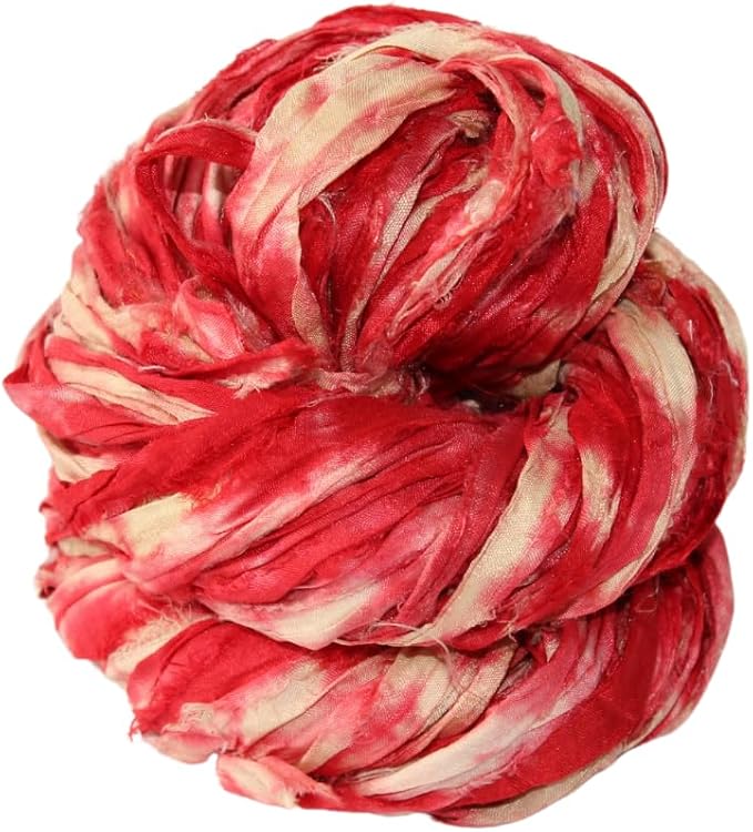 Knitsilk Recycled Shibori Sari Silk Ribbon Yarn-Plum