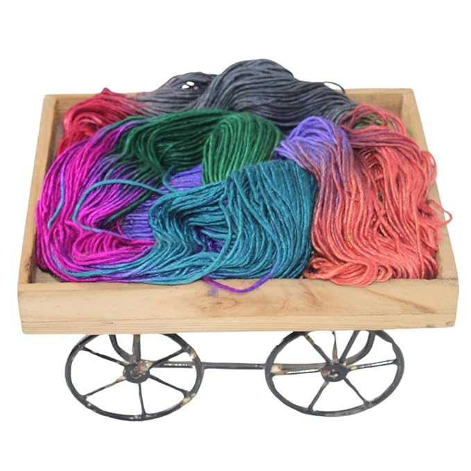 Knitsilk 100% Recycled and Hand-Dyed Silk Roving Worsted Yarn, Luxurious & Soft Silk Roving | Ideal for Knitting, Crocheting, Crafting | Smooth Texture & Fabulous Color.(100 gm-225 Yards,Amsterdam)
