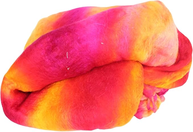 Knitsilk Silk fiber yarn, Yellow and Pink