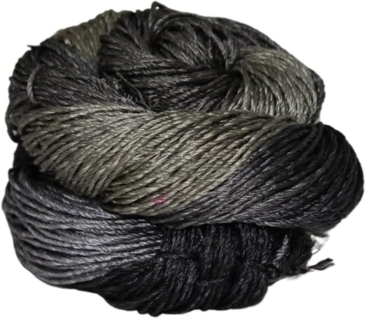 3 ply  Silk Lace Weight Yarn,Black and Grey