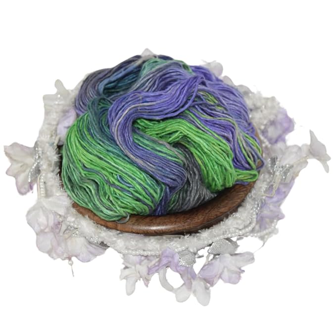 Knitsilk 100% Recycled and Hand-Dyed Silk Roving Worsted Yarn, Luxurious & Soft Silk Roving | Ideal for Knitting, Crocheting, Crafting | Smooth Texture & Fabulous Color.(100 gm-225 Yards,Helsinki)