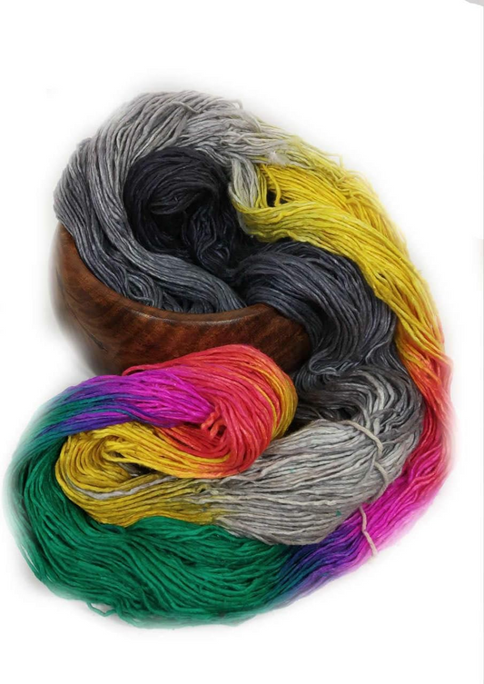 Knitsilk Silk Roving Worsted Weight Yarn - Luxurious 100% Recycled and Hand-Dyed Mulberry Silk Yarn for Scarves, Sweaters, and Accessories - Smooth and Glossy Texture (100 gm-225 Yards London)