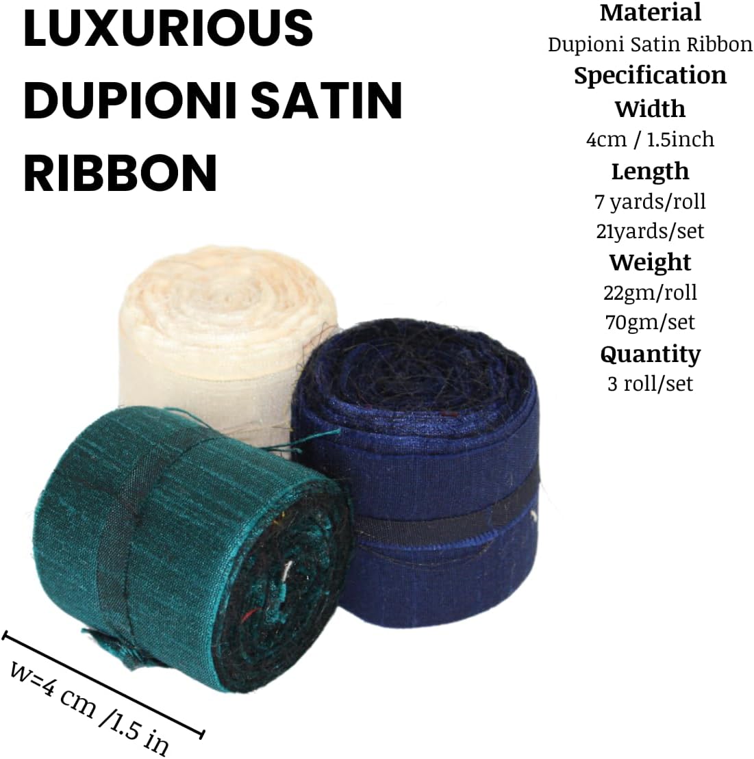 Knitsilk Dupioni Satin Ribbon Blue and Green