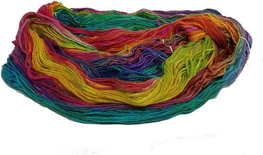 Knitsilk Silk Roving Worsted Yarn 100% Recycled & Hand-Dyed Mulberry Silk - Luxurious and Versatile for Scarves, Knitting,Crafting| Smooth Texture & Fabulous Color Rio