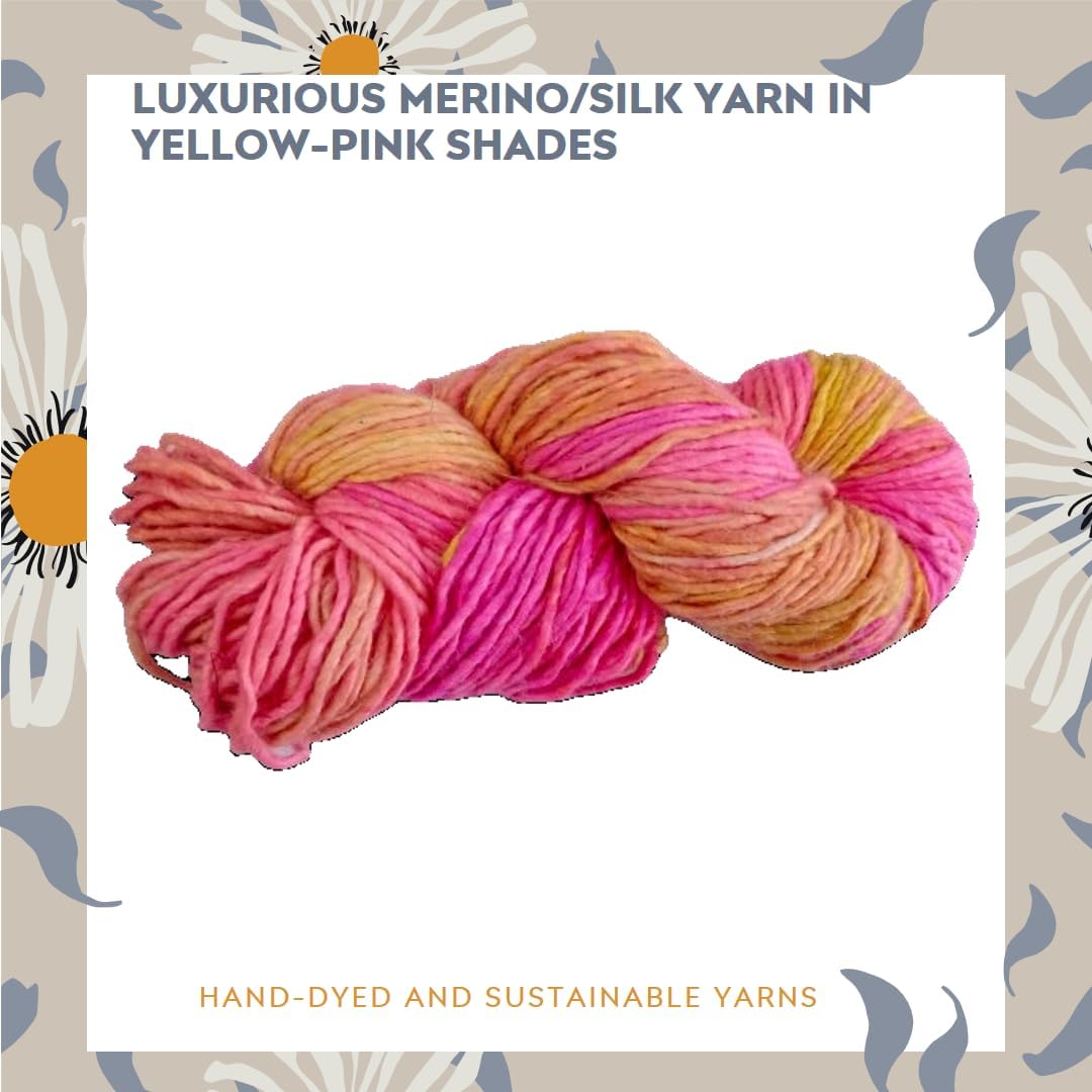 Merino Silk Blend Yarn Luxuriously Soft and Strong for Knitting and Crocheting Projects (100 Grams-225+ Yards,Thames)