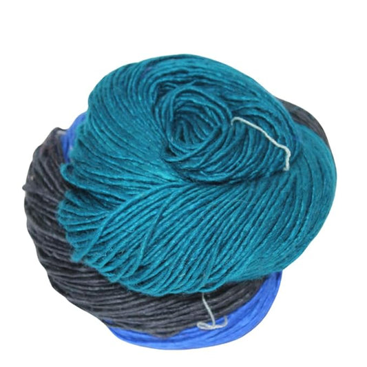 Knitsilk, 100% Recycled Silk Roving and Hand-Dyed Pure Mulberry Silk Yarn Perfect for Knitting, Crocheting, Weaving, and More 100 gm-225 Yards (Sydney)