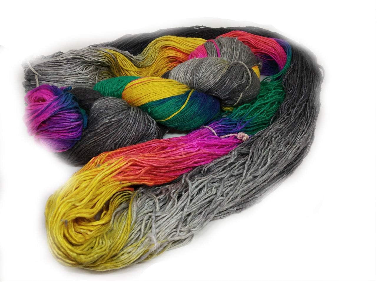 Knitsilk Silk Roving Worsted Weight Yarn - Luxurious 100% Recycled and Hand-Dyed Mulberry Silk Yarn for Scarves, Sweaters, and Accessories - Smooth and Glossy Texture (100 gm-225 Yards London)