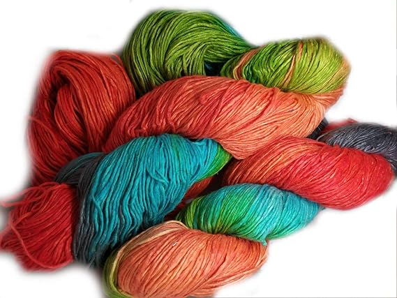Knitsilk Silk Roving Worsted Weight Yarn - 100% Recycled & Hand-Dyed Mulberry Silk - Luxurious and Versatile for Knitting, Felting, and Crafting Copenhagen