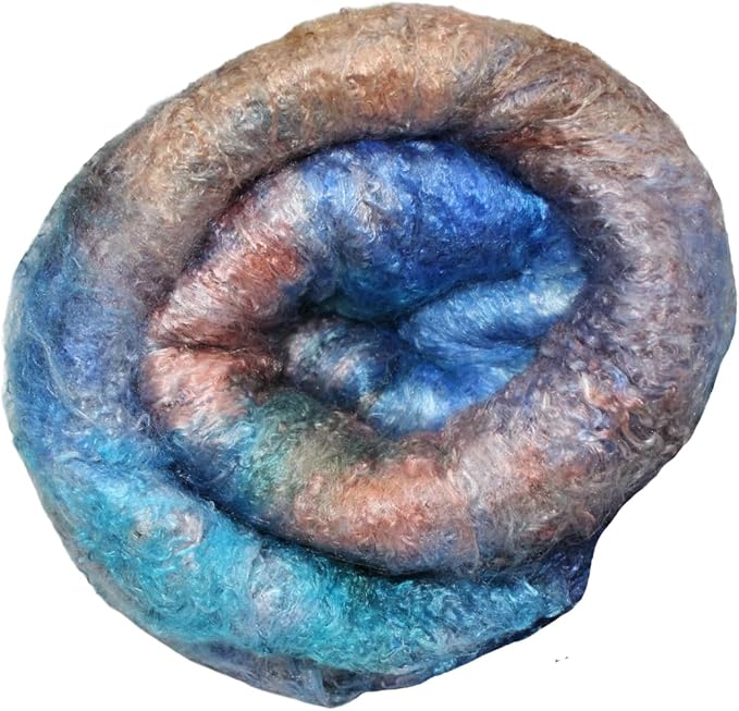 Knitsilk Silk fiber yarn, Blue and Brown