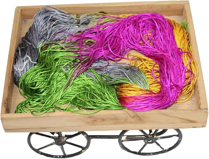 5 ply Silk Lace Weight Yarn,Green and Purple