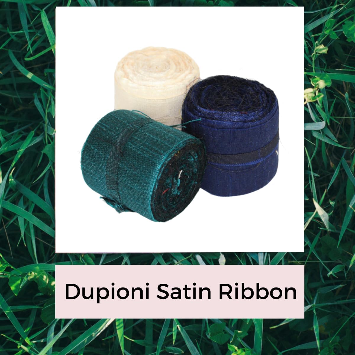 Knitsilk Dupioni Satin Ribbon Blue and Green